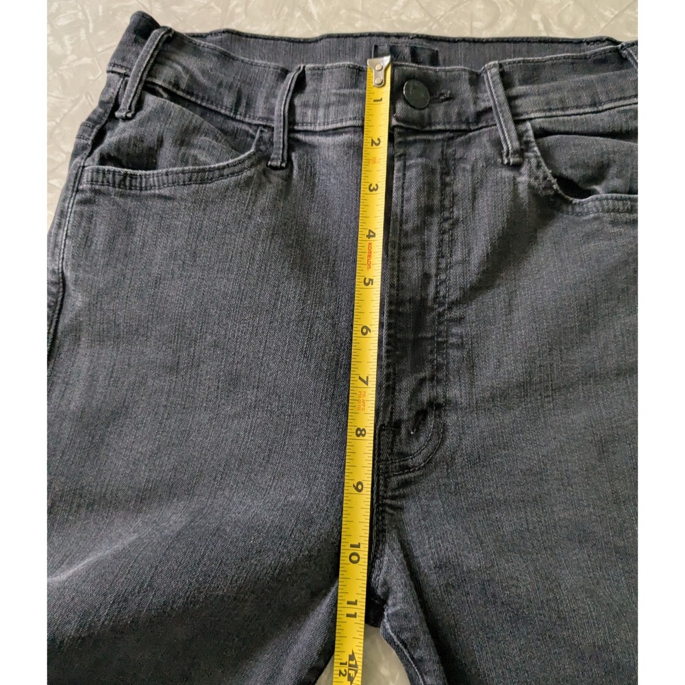 MOTHER Hustler Ankle Fray Jeans Not Guilty Washed Black Flare Size 26 - Picture 11 of 12